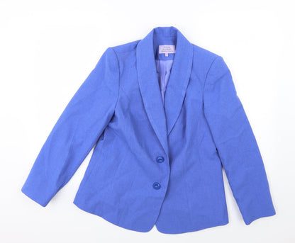 Additional front view of EWM women’s purple jacket suit jacket, size UK 12