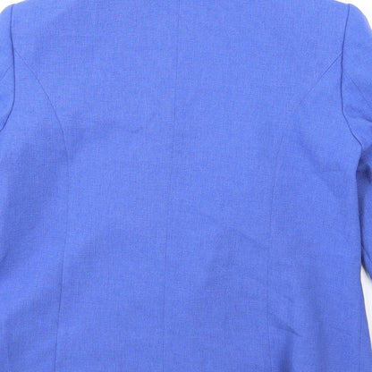 Brand and care label for EWM women’s purple jacket suit jacket, size UK 12