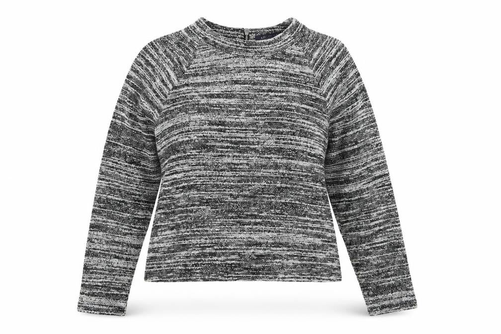 Marks & Spencer Womens Black Striped Knit Pullover Jumper Size 14