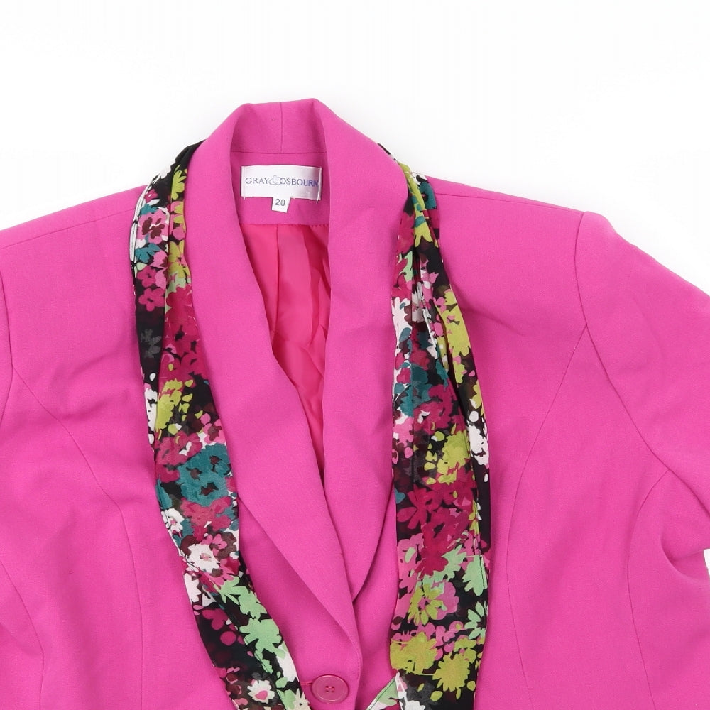 Gray Osbourn Womens Pink   Jacket  Size 20