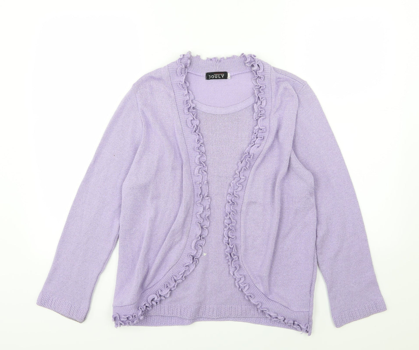 Jouly Womens Purple  Knit Pullover Jumper Size S