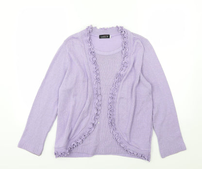 Additional front view of Jouly women’s purple knit jumper, size S