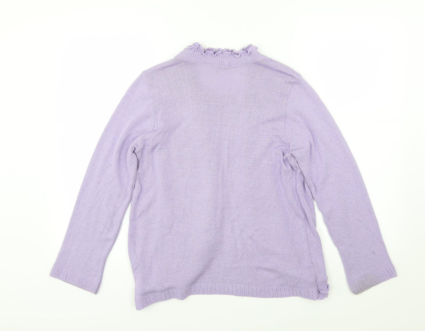 Jouly Womens Purple  Knit Pullover Jumper Size S