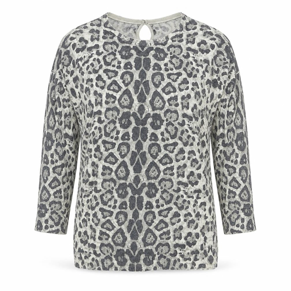 walllis Womens Brown Animal Print  Pullover Jumper Size S