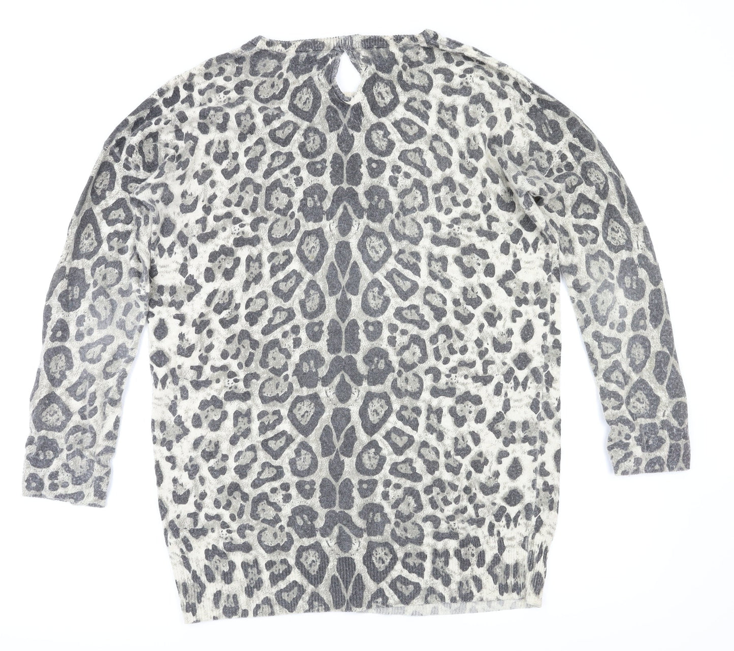 walllis Womens Brown Animal Print  Pullover Jumper Size S