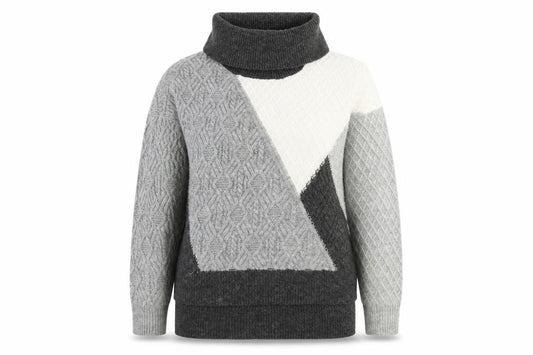 Max Studio Womens Grey Houndstooth  Pullover Hoodie Size M