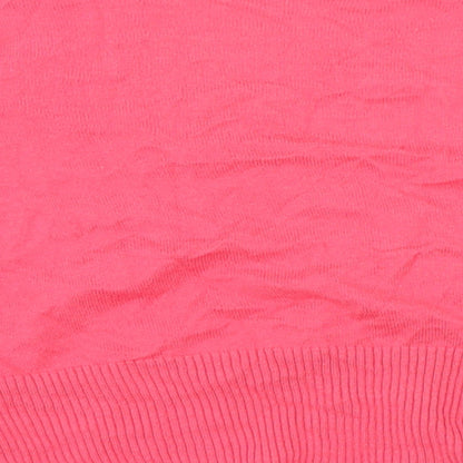 Brand and care label for Marks & Spencer women’s pink jumper, size UK 18