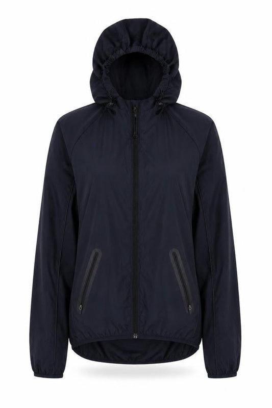 Front view of target active women’s black full zip hoodie, size UK 8