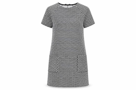 New Look Womens Black Check  A-Line  Size 8