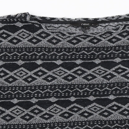 Close-up detail of Next women’s black jumper, size UK 8