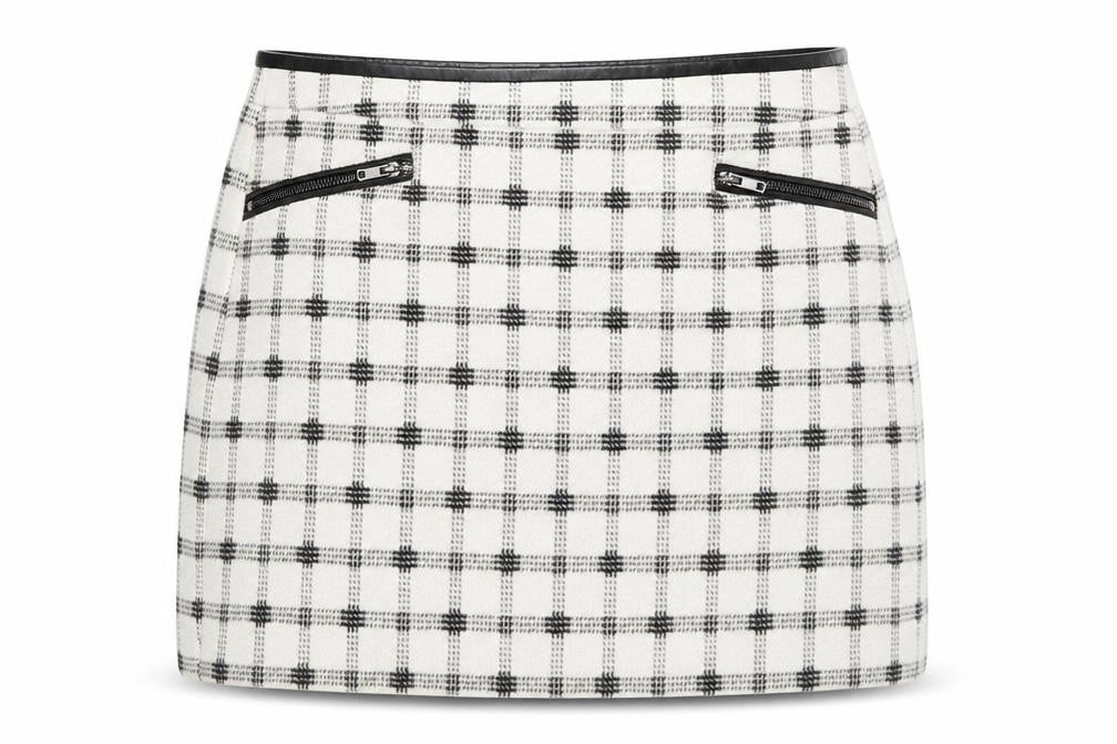 Atmosphere Womens Ivory Check  A-Line Skirt Size 12