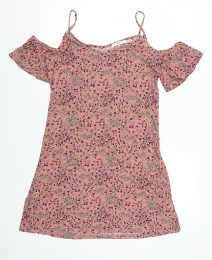 Preloved NEXT Womens Pink Floral  Mini  Size 14 - Front