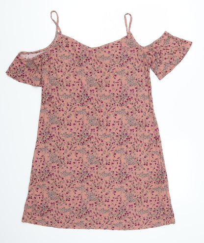 Preloved NEXT Womens Pink Floral  Mini  Size 14 - Back
