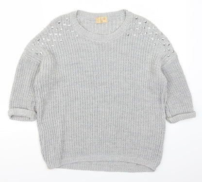Additional front view of Lou Lou women’s grey jumper, size M