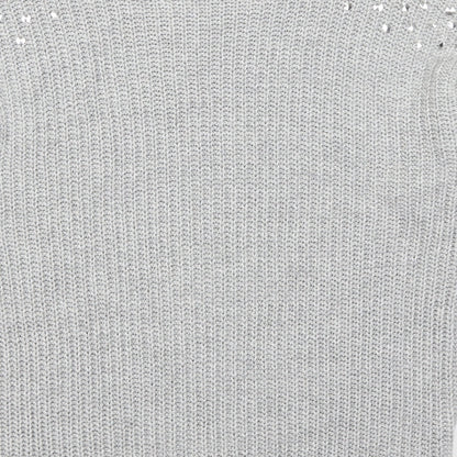 Brand and care label for Lou Lou women’s grey jumper, size M