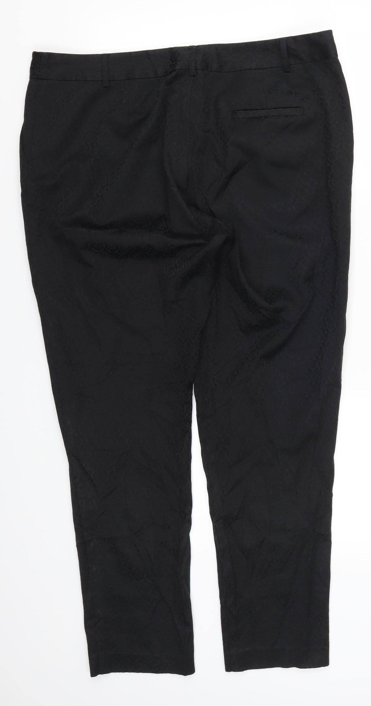 Oasis Womens Black Geometric  Trousers  Size 16 L28 in