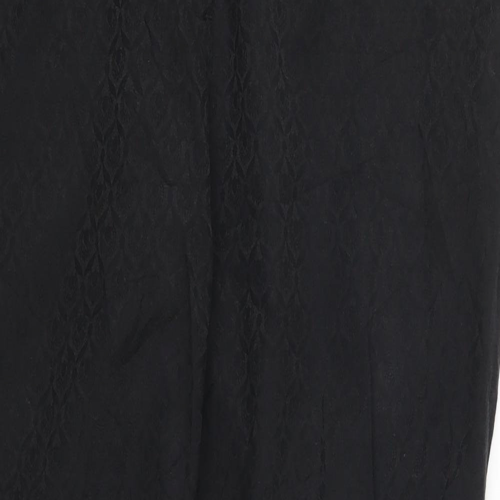 Oasis Womens Black Geometric  Trousers  Size 16 L28 in