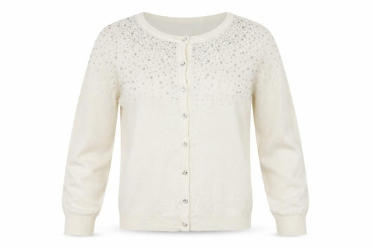 Front view of Atmosphere women’s silver jumper, size UK 8