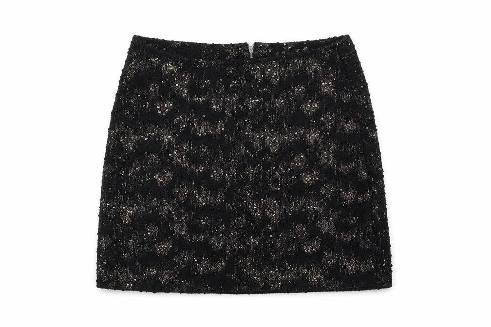 NEXT Womens Black Houndstooth  Flare Skirt Size 10