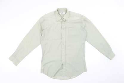 Additional front view of Marks & Spencer men’s green button-up, size 15