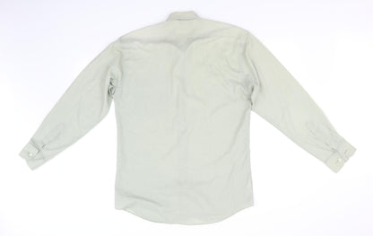 Back view of Marks & Spencer men’s green button-up, size 15