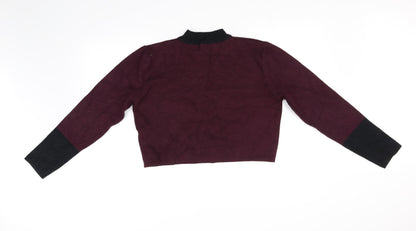 Back view of New Look women’s purple jumper, size UK 16