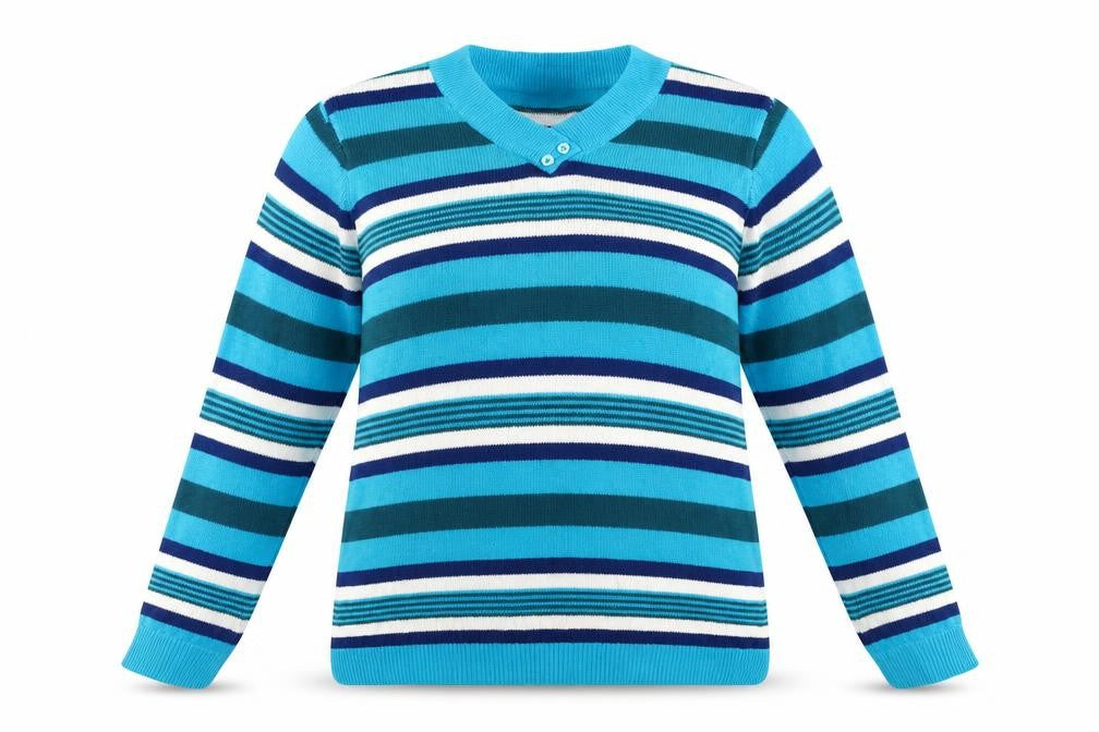 Ble Womens Blue Striped  Pullover Jumper Size L