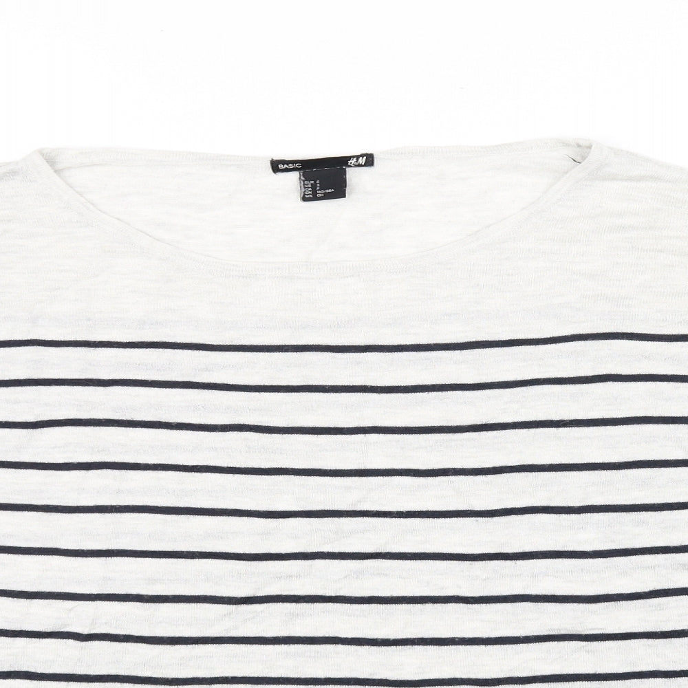 H&M Womens White   Pullover Jumper Size S