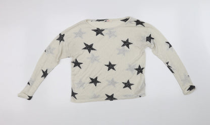 Additional front view of H&M girls’ beige jumper, size 14, years