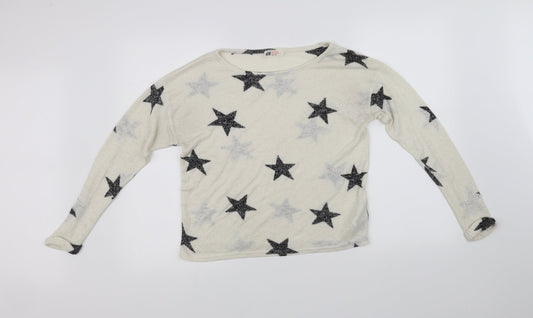 H&M Girls Beige   Pullover Jumper Size 14 Years