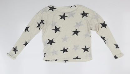 Back view of H&M girls’ beige jumper, size 14, years