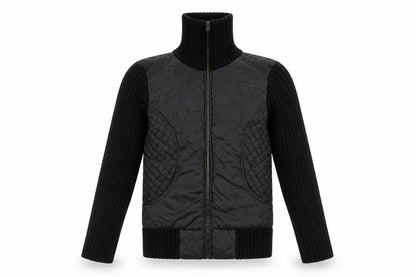Front view of text women’s black jacket, size M
