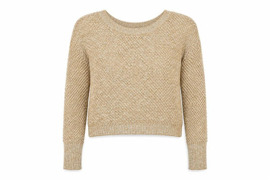 Front view of Sisley women’s yellow jumper, size M