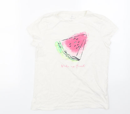 Additional front view of F&F girls’ silver solid top pyjama top, size 12-13, years