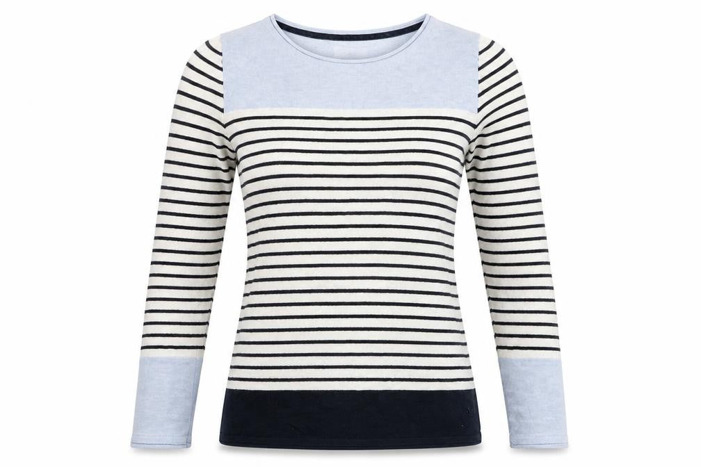 Faithful & True Womens Black Striped  Basic T-Shirt Size 8