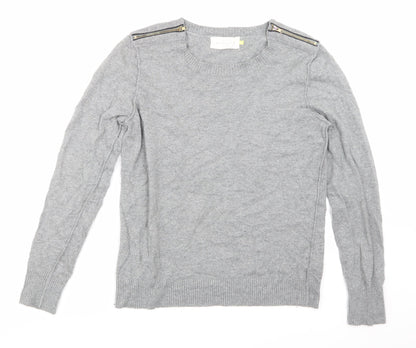 Additional front view of Weekend women’s grey basic t-shirt, size UK 12