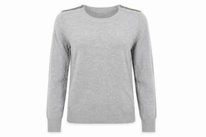 Front view of Weekend women’s grey basic t-shirt, size UK 12