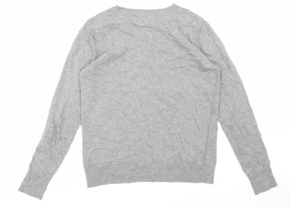 Back view of Weekend women’s grey basic t-shirt, size UK 12