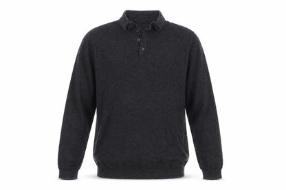 Front view of Easy men’s grey jumper, size M