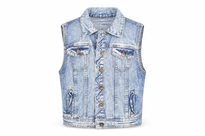 Front view of Denim CO women’s blue jacket, size UK 8