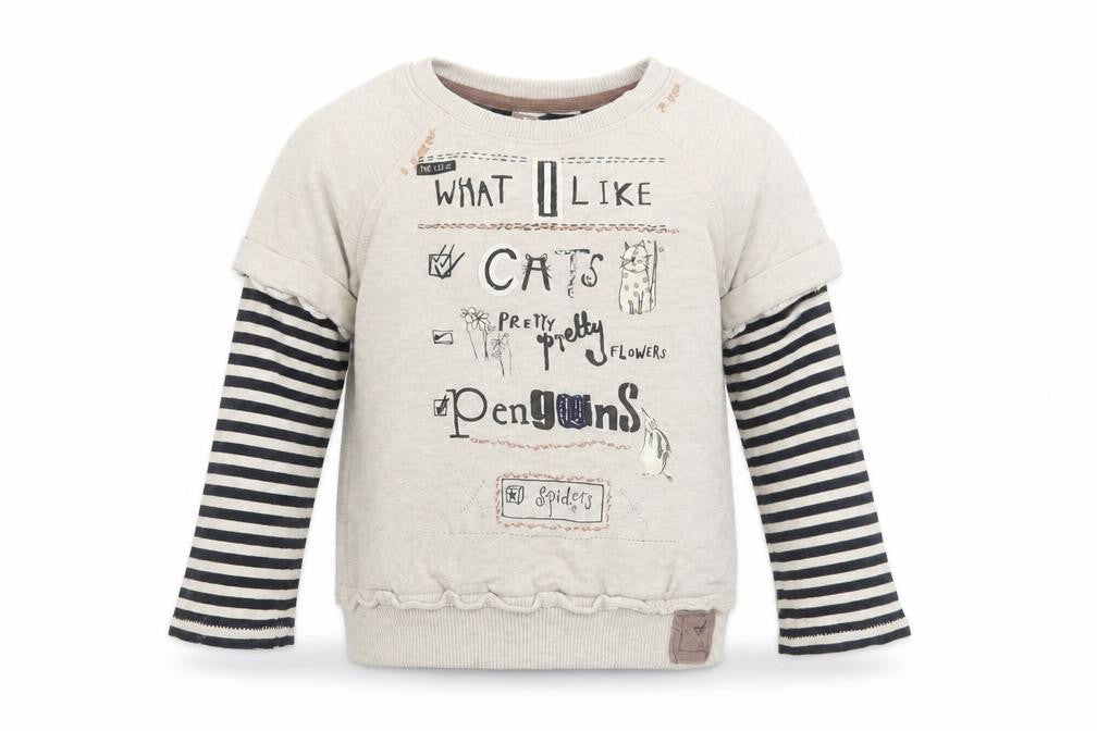NEXT Girls Beige Striped  Pullover Sweatshirt Size 4 Years  - What I like , Cats, Pretty Flowers, Penguins
