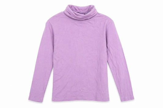 Front view of La Redoute girls’ purple pullover sweatshirt, size 8, years