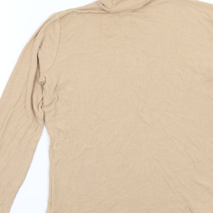 Brand and care label for Atmosphere women’s beige pullover sweatshirt, size UK 12