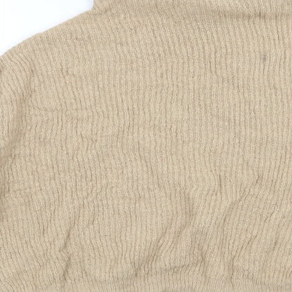 Brand and care label for Dorothy Perkins women’s beige jumper, size UK 12