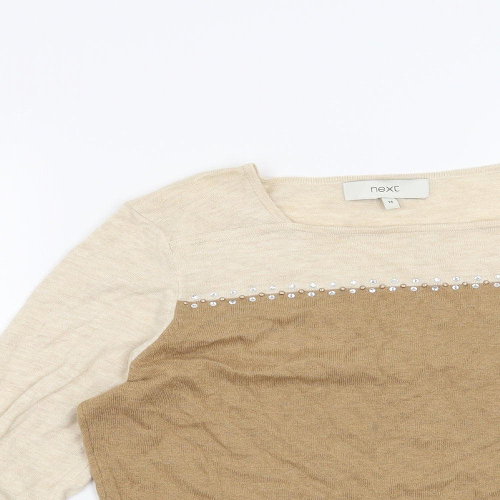 NEXT Womens Beige   Pullover Jumper Size 14