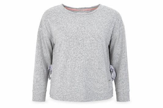 Front view of Loungewear women’s grey basic t-shirt, size UK 12