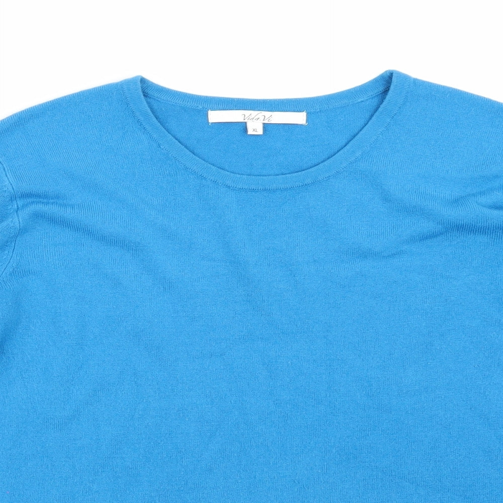 Vida Vi Womens Blue   Pullover Jumper Size XL