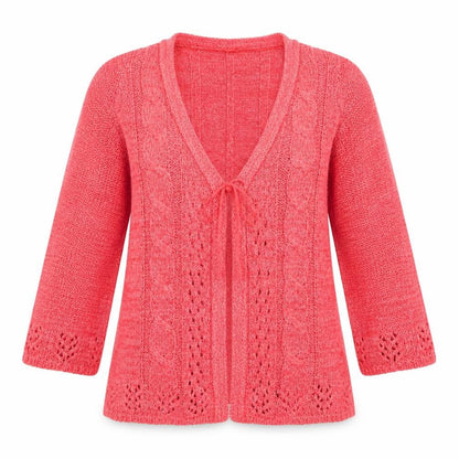 Front view of Evie women’s red cardigan jumper, size UK 14