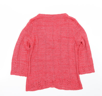 Back view of Evie women’s red cardigan jumper, size UK 14