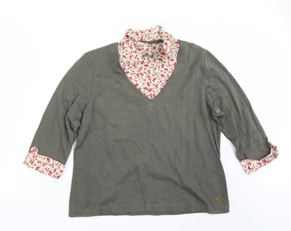 Front view of Dash women’s green jumper, size UK 18